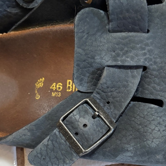 Men's Birkenstock Blue Suede Clogs - Picture 3 of 4